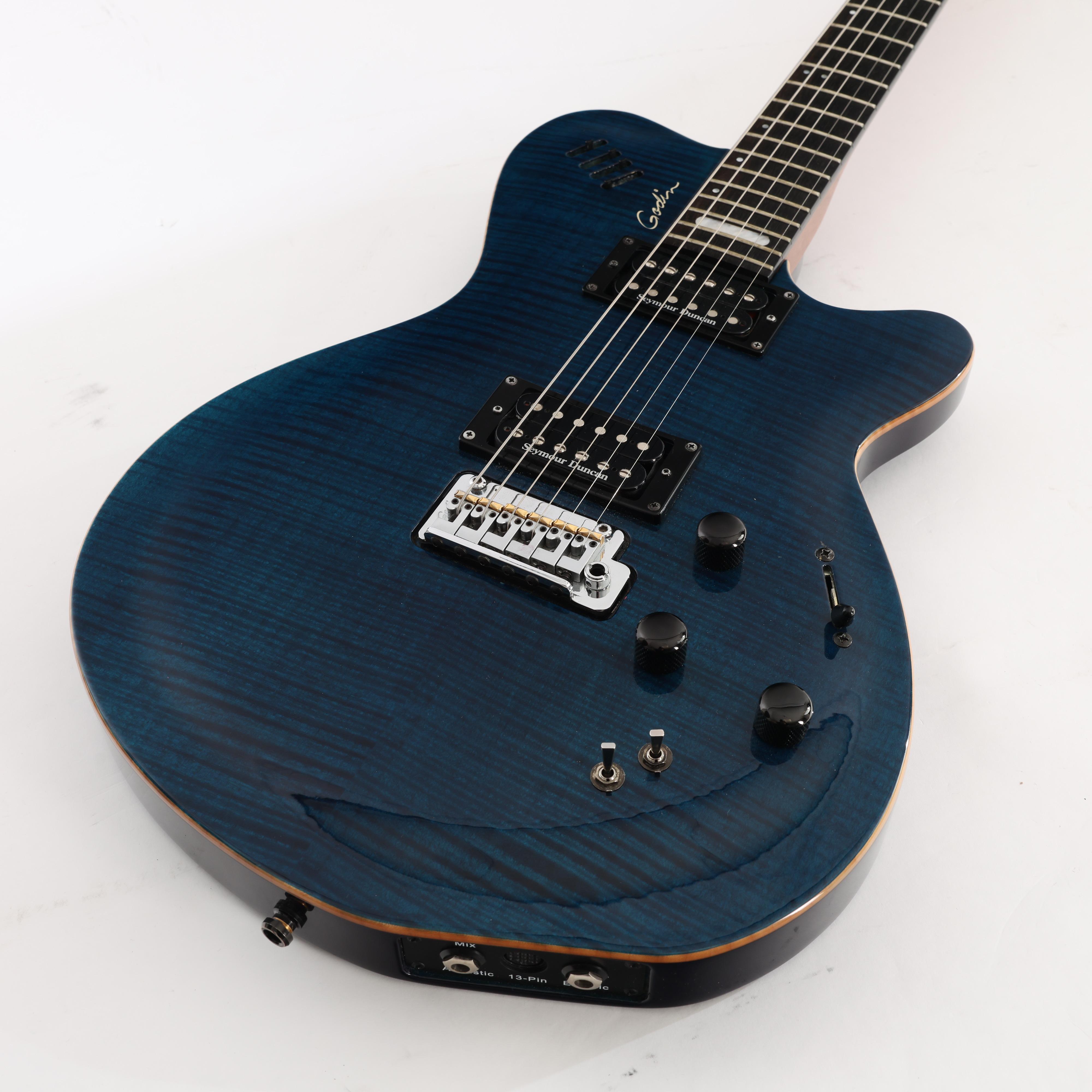 Second Hand Godin LGXT Trans Electric Guitar in Blue Flame